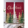 thumbnail image 2 of Red Christmas Tree Sheer Curtains 96 Inch Length 2 Panels Set, Green Yellow Gray Xmas Tree Snowflake Voile Window Treatment Semi Sheer Long Curtains Drapes for Bedroom/Living Room/Kitchen 52"x96"x2, 2 of 7