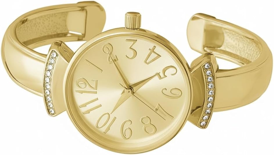 Blekon Collections Womens 29mm Case Large Numbers Narrow Cuff Bangle Watch