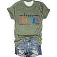 thumbnail image 2 of T-shirts d'Enseignante « Happy Friday » pour Femmes 2026 Été Tendance Manches Courtes Col Rond T-Shirts Graphiques « Funny Friday Weekend », 2 of 3