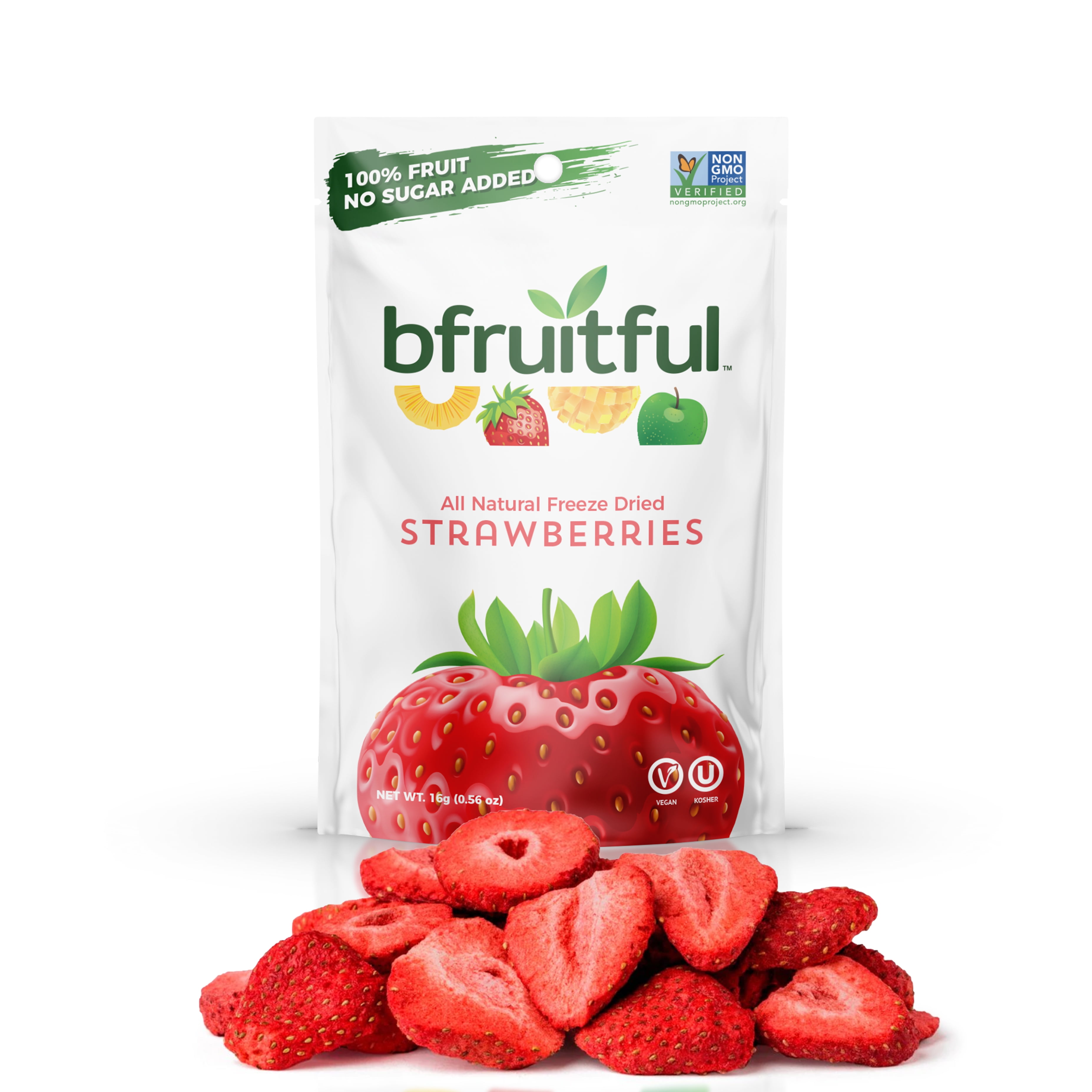 bfruitful Freeze Dried Strawberries, 12 PACK, Natural, 100 Healthy and Delicious Strawberry