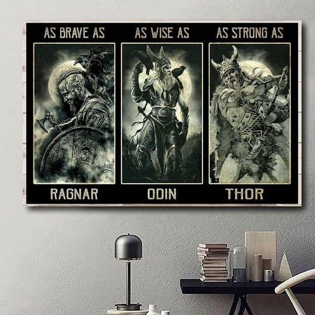 Viking as brave as ragnar as wise as odin as strong as thor poster 11 x 17 Inch Poster