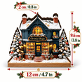 thumbnail image 6 of Christmas Village Decor, Wooden Woodland Cottage Tabletop House with Soft Light for Mantel Shelf Desk and Dining Table, 4.72 x 4.33 x 0.79 in, 6 of 6