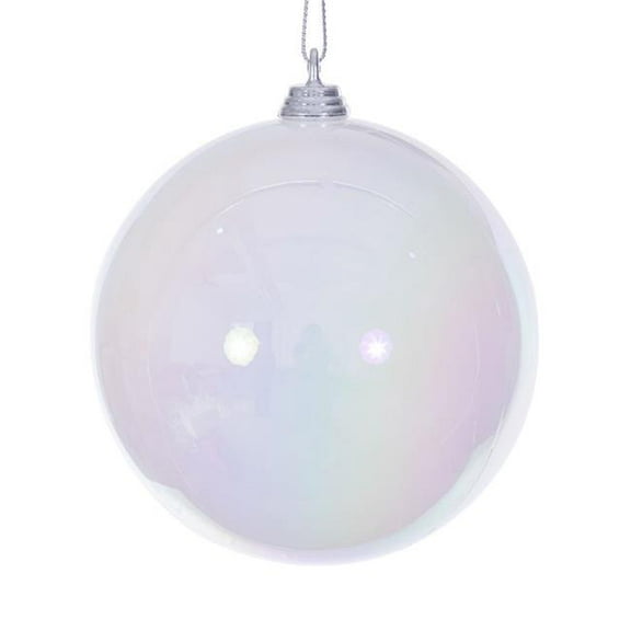 Vickerman MC250111W 4 in. White Iridescent Ball Ornament - 4 per Bag