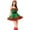 Green #04, variant on Christmas Dresses for Women Solid Color Fashion Warm Halter Dress Suit with Cloak(1PC Skirt + Belt + Gloves + Hat + Neck Ornament)