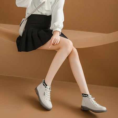 

Augper Hidden High Heel Zipper Wedge Boots Vintage Calf Boots Women s Leather Women s Shoes Vintage Western Flat Boots Calf Boots Women s Flat Boots