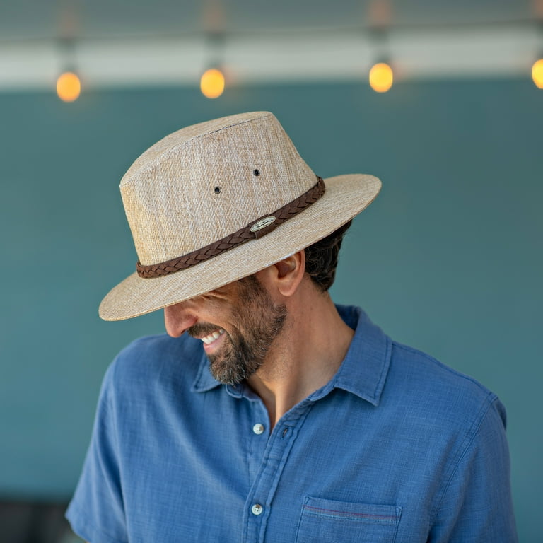 Panama Jack Men s Straw Hat Vegan Suede Band 2 1 2