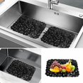 thumbnail image 5 of Alfombrilla para fregadero de cocina, 2 alfombrillas protectoras ajustables, alfombrilla para fregadero de acero inoxidable negra, alfombrilla para secar platos para encimera de cocina de baño, 15,8, 5 of 5