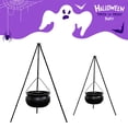 thumbnail image 2 of Witch's Cauldron Decoration, Black Plastic Large Witch Cauldron on Tripod with Lighting, Decorative Cauldron, 2 of 10