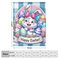 thumbnail image 4 of Nawypu Blanket and Soft Bed Throws Blanket Happy Easter Cartoon Rabbit and Coloful Eggs for Sofa Couch Decorative All Season Warm Living Room/Bedroom Lightweight Blankets, 4 of 6
