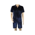 thumbnail image 3 of Men 2pc Stacy Adams leisure jogging suit Shorts Set Summer 3820 Navy Velvet, 3 of 6