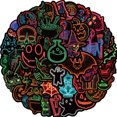 thumbnail image 4 of Pegatinas de vinilo de neón para Halloween, impermeables, con graffitis, 4 of 4