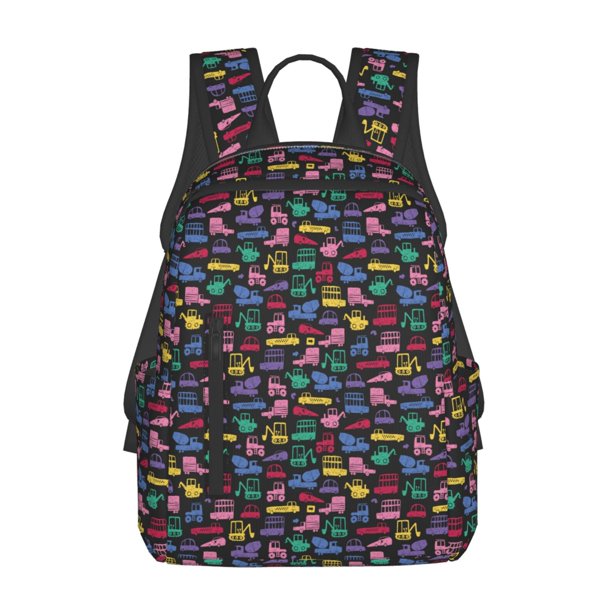 Disketp Colorful Excavator Mochila Ligera e Impermeable, Mochila de Día Resistente para Viajes, Senderismo y Uso Diario para Hombre y Mujer