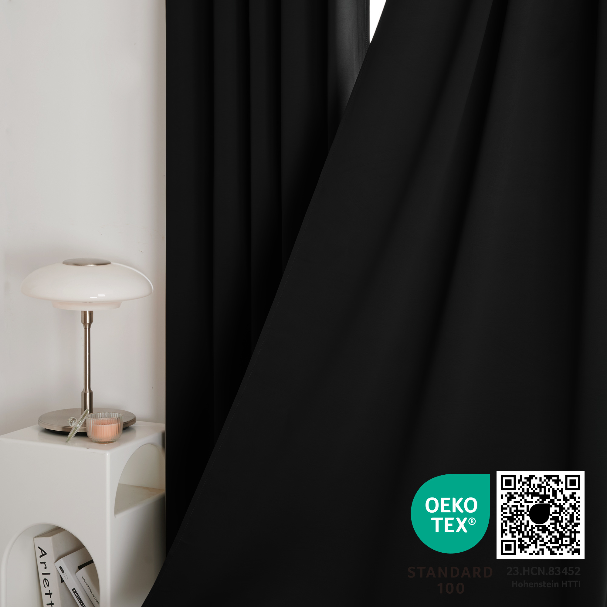 Deconovo Blackout Curtains, Black, 42x63 Inches, 2 Panels photo 6