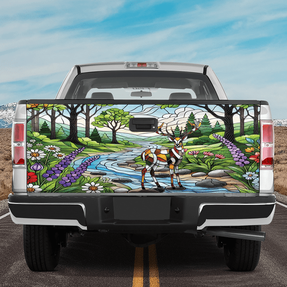 Lotusprinthandmade Deer Hunting Tailgate Wrap 2 Sizes (24"x58"), hunting themed tailgate wrap, deer hunting tailgate decal