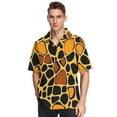 thumbnail image 6 of Ckdifva Yellow Black Blocks Mens Button Down Short Sleeve Shirt Casual Shirts Beach Hawaiian Shirts, 6 of 8