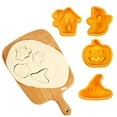 thumbnail image 2 of Agiferg 4PC Cookie Cutter Stencils Halloween Theme 3D Cartoon DIY Biscuits Template Tool, 2 of 9