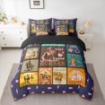 thumbnail image 2 of Castle Fairy Western Cowgirl Cowboy Bedding Comforter Set 7pcs for Adults Boys Girls,Geometric Plaid Grid Queen Bedding Sets Super Cozy,Exotic Style Vintage Aesthetic Queen Sheet Sets, 2 of 8
