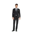 thumbnail image 7 of Wehilion Men’s Slim Fit Suit One Button 3-Piece Blazer Dress Business Wedding Party Jacket Vest & Pant Black S, 7 of 7