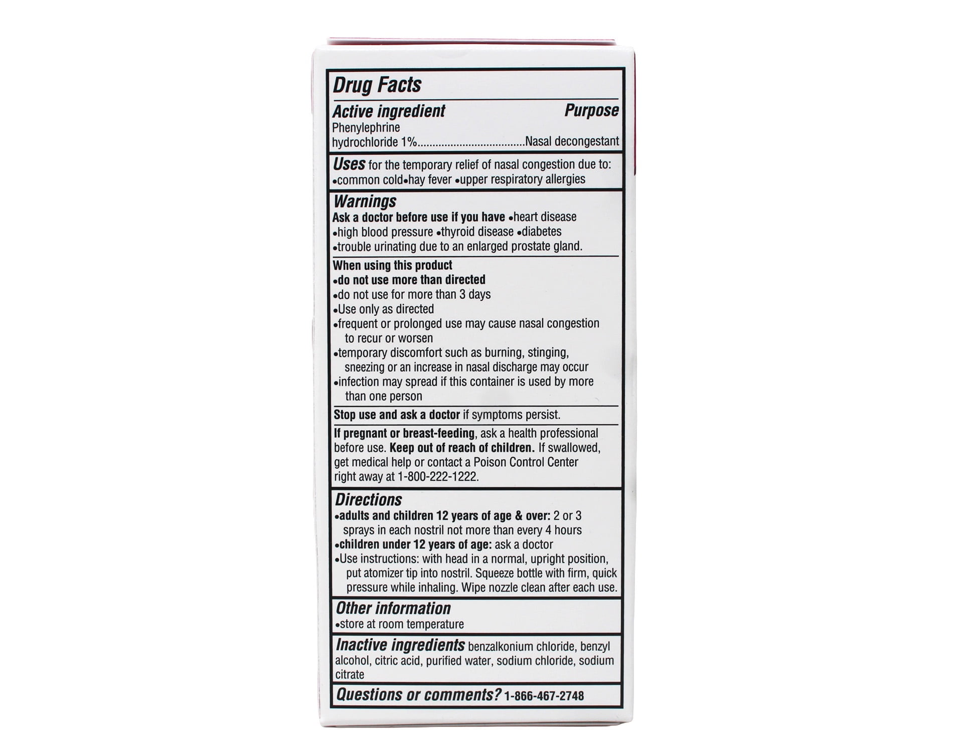6 Pack Quality Choice 4 Way Acting Nasal Spray 1oz Each