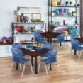 thumbnail image 3 of Regency 30 Square Mobile Classroom Table- Mahogany & 4 Andy 12 Stack Chairs- Blue, 3 of 8