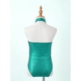 thumbnail image 4 of inhzoy Kids Girls Sequins Halter Gymnastic Dance Leotard Ballet Contemporary Dancewear Bodysuit Green 6, 4 of 7