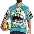 thumbnail image 4 of Tiny teeth Men's Short Sleeve Hawaiian Shirt, Casual Printed Button Down Beach Tops for Summer, Spread Collar Mens Shirts Unisex, 4 of 6