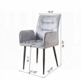 thumbnail image 3 of Modern Velvet Dining Chairs Set - 2-Piece with Iron Frame & Weight Capacity of 220lbs, 3 of 5