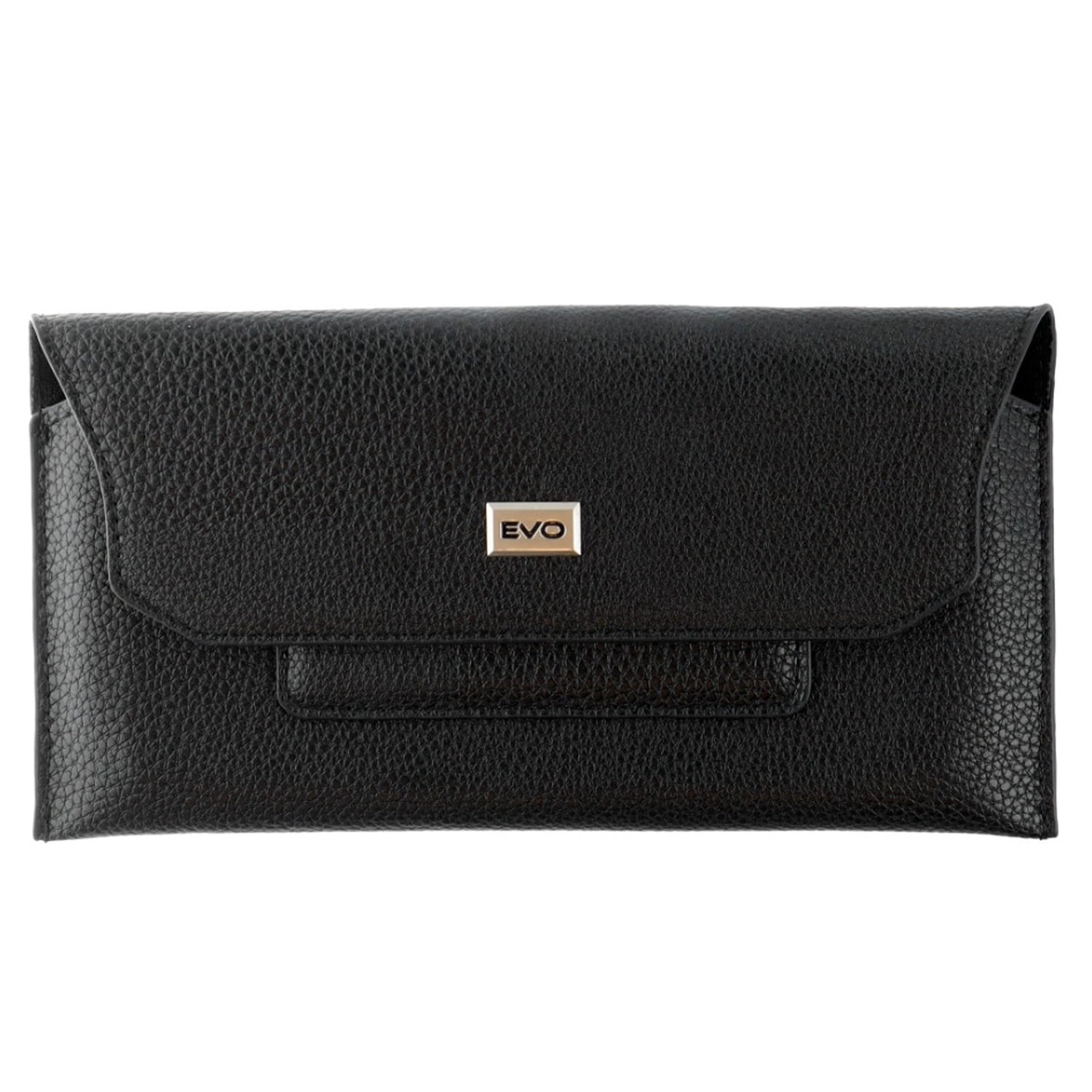 Durable EVO 7.2" Horizontal Lychee Leather Pouch with Belt- Black