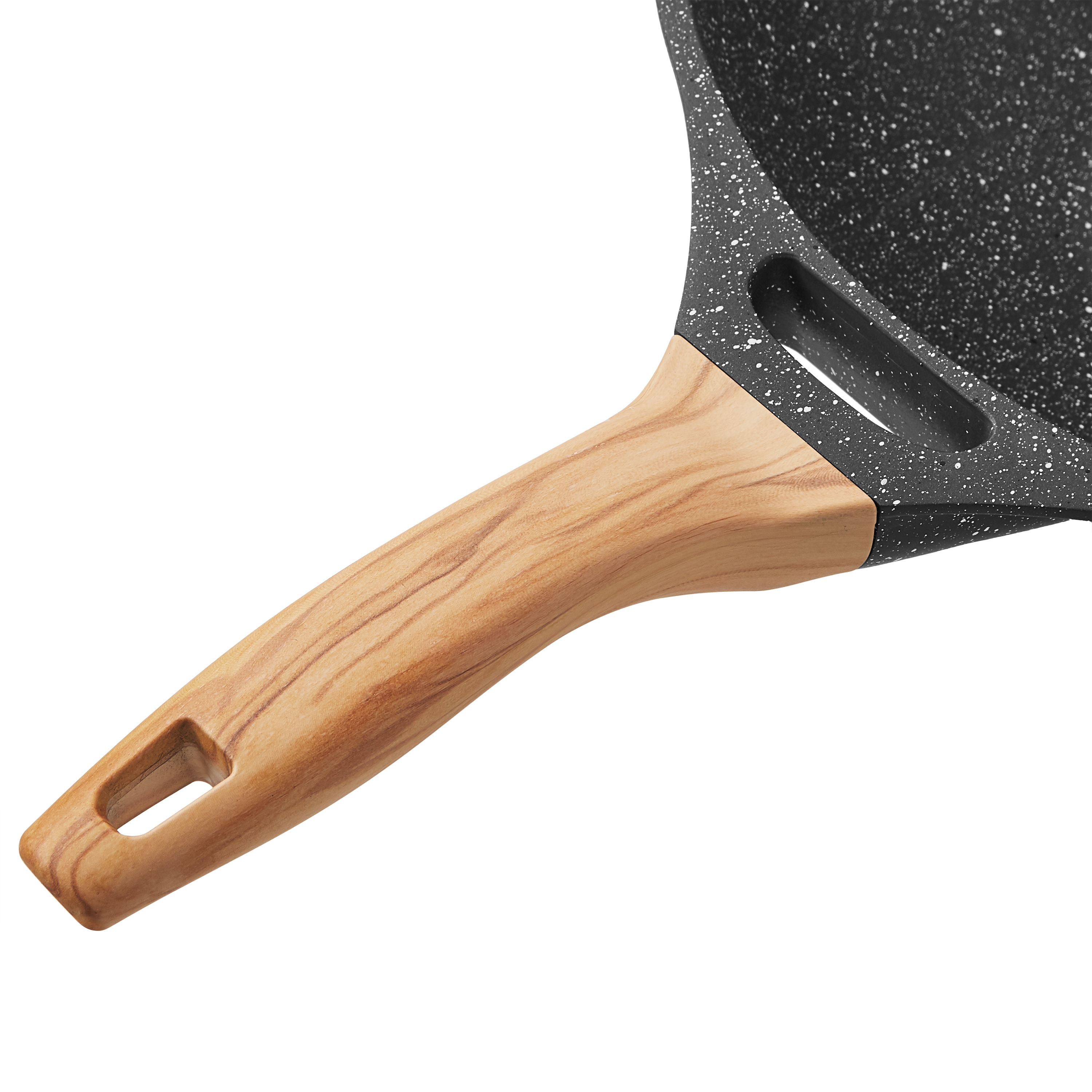 The Pioneer Woman Prairie Signature 14-Inch Cast Aluminum Wok, Charcoal Speckle