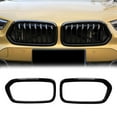 thumbnail image 2 of Car Glossy Black Front Bumper Grill Grilles Frame Cover Trim Sport Racing Grills For- F39 X2 2020 2, 2 of 5