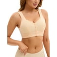 thumbnail image 4 of INSPIRE CHIC Women's Lace Front Closure Full Coverage Sports Bras Workout Wirefree Breathable Bras XL Beige, 4 of 4