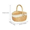 thumbnail image 2 of GOOHOCHY Rattan Size Shopping Basket Sealing Basket Miss 25.50X18.50X13.50CM Light Brown, 2 of 8