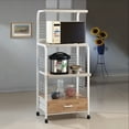 thumbnail image 7 of Crown Mark Microwave Kitchen Cart with Casters, White, 7 of 7