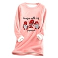 thumbnail image 2 of Pntutb Mujeres Navidad Grueso Fleece Impresión Sudadera Cálida O-Cuello Ropa interior top Pntutb Pntutb-6863, 2 of 3