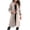 *Khaki, variant on ClodeEU Women's Notched Lapel Button Long Wool Blend Coat,Casual Mid Maxi Warm Winter Overcoat ,Women's Plus L