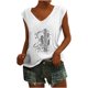 thumbnail image 1 of Camisetas sin mangas con cuello en V de verano para mujer Camisetas de manga corta con estampado retro OAVQHLG3B Store  lin121212, 1 of 4