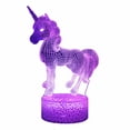 thumbnail image 2 of Lámpara de escritorio 3D de la serie Unicorn, lámpara LED, regalos creativos, luz nocturna visual tridimensional colorida, 2 of 5