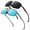 Black Frame Dark Grey Lens + Gunmetal Frame Mirrored Ice Blue Lens