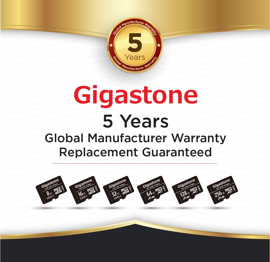 Gigastone 32GB Micro SD Card, FHD Video UHS-I U1 Class 10, for Surveillance, Security, Action Cameras, Drone, Dash Cams - GS-2IN1C1032G-R