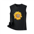 thumbnail image 1 of Hauts Grande Taille pour Femmes Imprimé Tournesol Sans Manches Débardeur Été & Printemps Col Rond Décontracté Ample Tee-Shirts Confortables, 1 of 5