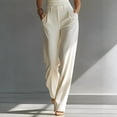 thumbnail image 6 of JULMCOMO Jumpsuits for Women Halter Deep V Neck Open Back Slim Fit Summer Outfits Sleeveless Straight Leg Dressy Jumpsuits with Pockets White S, 6 of 6