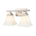 thumbnail image 3 of Millennium Lighting  Metal 2 Light Vanity Fixture with Etched White Glass Shades Brushed Nickel Nickel Brushed, 3 of 5