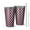 Black and Pink, variant on 16oz Tumblers Gray Red Plaid Checkered Pattern Stainless Steel Vacuum Insulated Double Wall Travel Tumbler Cups Mug with Lid and Straw,Cleaning Brush for Coffee,Tea