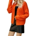 thumbnail image 4 of HUBERY Women Button Up V Neck Long Sleeve Ribbed Knitted Solid Color Cardigan, 4 of 7