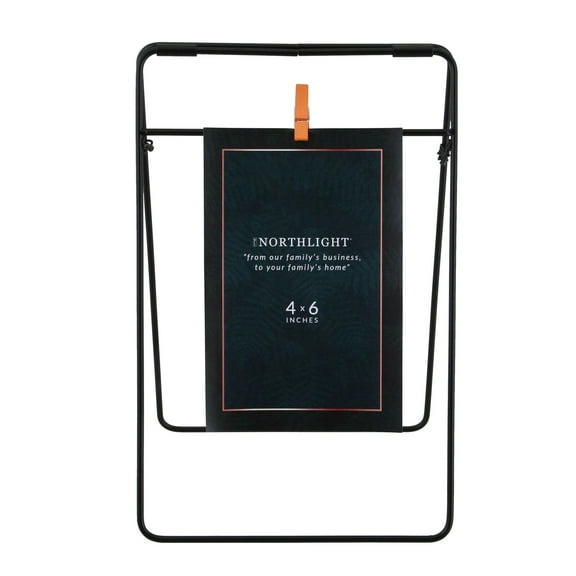Rectangular Picture Frame with Clip-On for a 4" x 6" Photo - 9.75" - Black