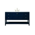 thumbnail image 3 of Elegant Decor Theo 60" Zinc Alloy MDF Single Bathroom Vanity in Blue, 3 of 8