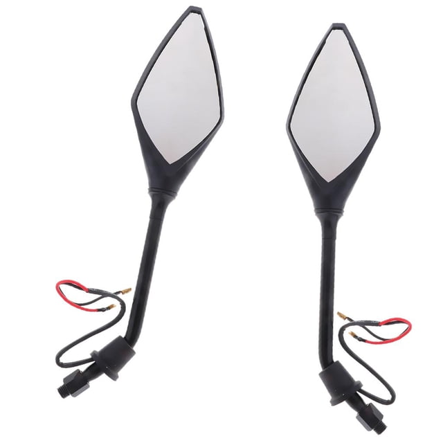 Solid Rearview Mirrors with for Motorcycle with 10mm Thread , , Black