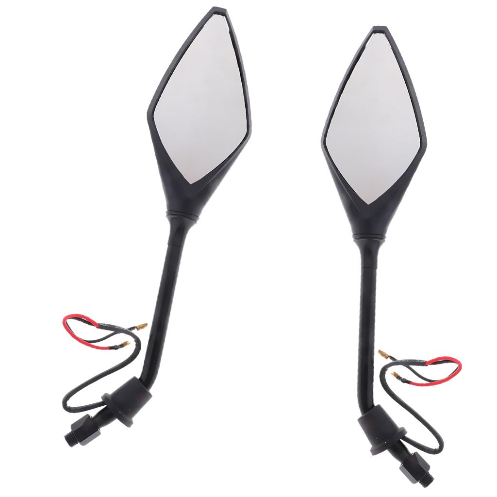 Universal Motorcycle Indicator 10mm Rear View Side Mirrors Black