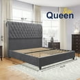 thumbnail image 5 of Merluxy Queen Bed Frame Sleigh Headboard Velvet Tufted Gray, 5 of 9
