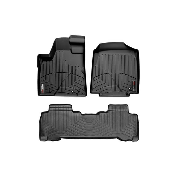 WeatherTech Custom Fit FloorLiners compatible with 2006-2008 Honda Pilot - 1st & 2nd Row, Black